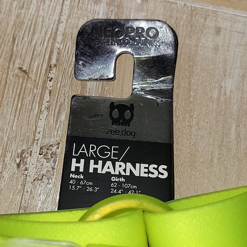 ZEE.DOG NeoPro Lime Dog H-Harness | Weatherproof | Water Resistant Zee Dog